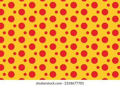 moderno simple y abstracto marineros color rojo grande y pequeño patrón de puntos polka sobre fondo de color amarillo