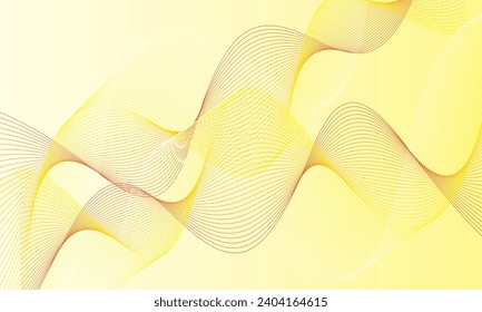 modern simple abstract seamlees red, yellow color wavy air line pattern art work on cream yellow color background