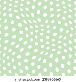 modern simple abstract seamlees white color polka dot distort wavy pattern art work on impressionism lite green color background