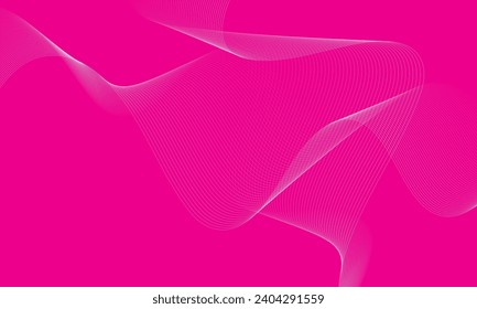 modern simple abstract seamlees white color wavy air line pattern art work on pink color background