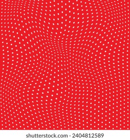 arte moderno simple y abstracto de color blanco de forma estelar traza de traza ondulada de pequeña estrella sobre fondo de color rojo