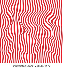 modern simple abstract wavy red color vertical line distort pattern