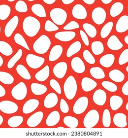 modern simple abstract wavy white color big polka dot circle distort pattern on red color background