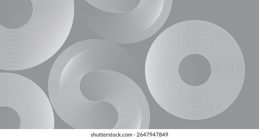 Modern Simple abstract white glowing geometric lines on gray background 