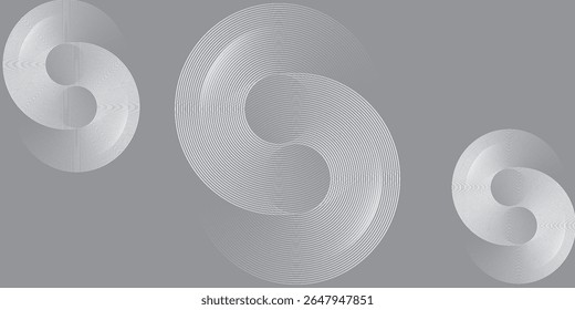 Modern Simple abstract white glowing geometric lines on gray background art nice