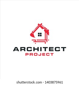 modern simple architect project logo design