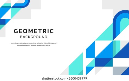 Modern and simple background with abstract blue shapes vector