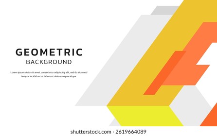 Modern and simple background with abstract yellow and orange shapes vector