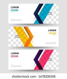 modern and simple banner design mockup eps10