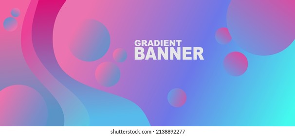 modern and simple banner design with purple and blue gradient background