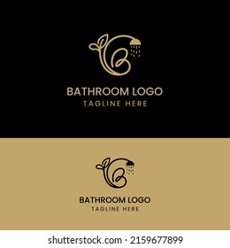 modern and simple bathroom interior logo design