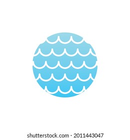 Modern Simple Beach and Wave Logo Icon Vector Design Template Isolated.