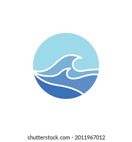 Modern Simple Beach Wave Logo Icon Stock Vector (royalty Free 