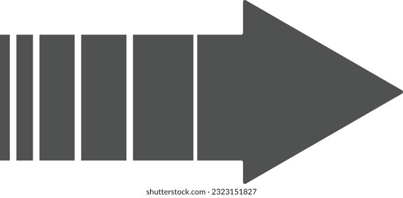 Moderna y simple flecha negra. Estilo plano aislado en un fondo blanco. Ilustración vectorial.