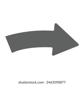 Flecha negra simple moderna. Estilo plano aislado sobre fondo blanco. Ilustración vectorial.