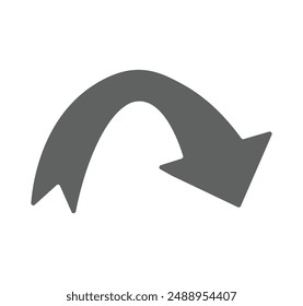 Modern simple black arrow. Flat style isolated on white background. Vector illustration.