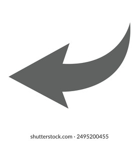 Modern simple black arrow. Flat style isolated on white background. Vector illustration.