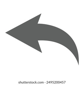 Modern simple black arrow. Flat style isolated on white background. Vector illustration.