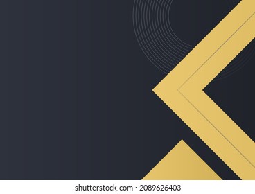 Modern simple black and gold abstract background. Suitable for business card, presentation, flyer, brochure, print, and certificate template.