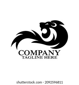 Modern simple black lion logo. Vector illustration