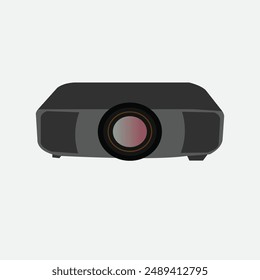 Modern simple black projector on white background