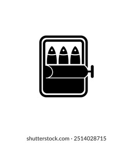 Modern, simple, black vector icon of canned fish, perfect for web use.