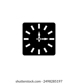 Modern, simple, black and white clock icon.