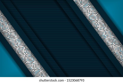 Modern simple blue background with overlap layer and dots element