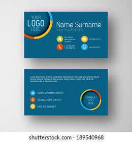Modern simple blue  business card template with some placeholder