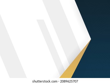 Modern simple blue and gold abstract background. Suitable for business card, presentation, flyer, brochure, print, and certificate template.