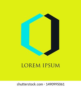 Modern and Simple Blue Logo Design on Yellow Background for Business Companies, Technology or Health Organization