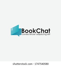 Modern and simple Book chat logo