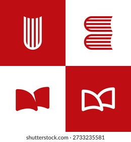 Modern Simple Book Logo Bundle with Creative Colorful Style for Education, Library, and Publishing Branding