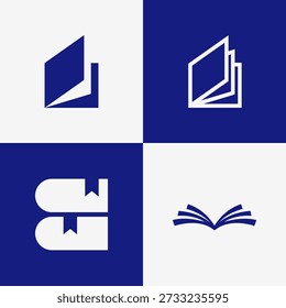 Modern Simple Book Logo Bundle with Creative Colorful Style for Education, Library, and Publishing Branding