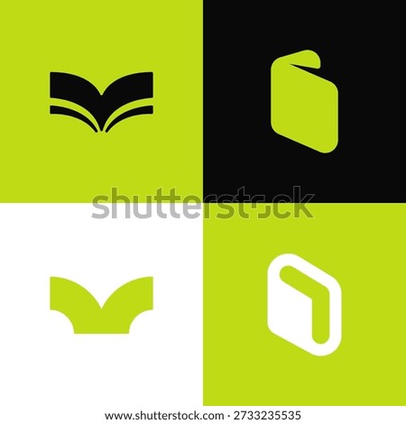 Modern Simple Book Logo Bundle with Creative Colorful Style for Education, Library, and Publishing Branding
