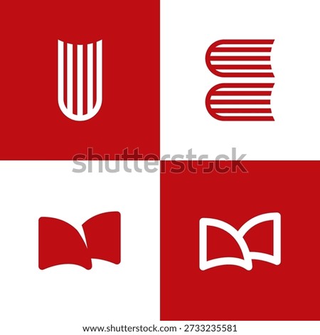 Modern Simple Book Logo Bundle with Creative Colorful Style for Education, Library, and Publishing Branding