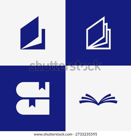 Modern Simple Book Logo Bundle with Creative Colorful Style for Education, Library, and Publishing Branding