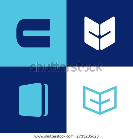 Modern Simple Book Logo Bundle with Creative Colorful Style for Education, Library, and Publishing Branding