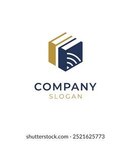 Modern simple book logo design template