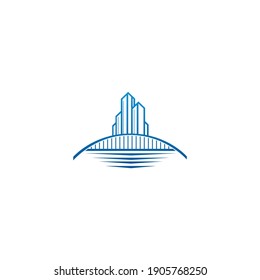 Modern and Simple Bridge and Building Logo designs