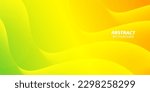 Modern Simple Bright Abstract Background with Green,Orange And Yellow Color Wavy Design. Eps10 Vector Template