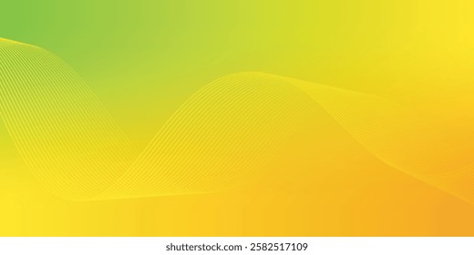 Modern Simple Bright Abstract Background with Green,Orange And Yellow Color Wavy Design. Eps10 Vector Template
