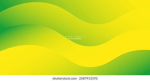 Modern Simple Bright Abstract Background with Green,Orange And Yellow Color Wavy Design. Eps10 Vector Template