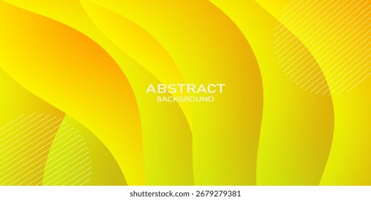 Modern Simple Bright Abstract Background with Green,Orange And Yellow Color Wavy Design. Eps10 Vector Template