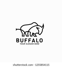 modern and simple buffalo logo vector