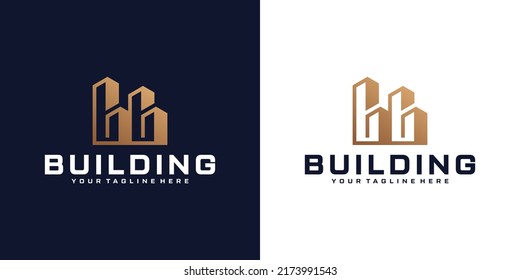 Modern Simple Building Logo Design Stock Vector (Royalty Free ...