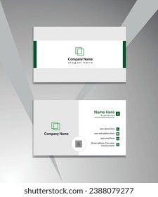 Modern and simple business card design with white and green color.
