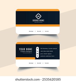 Modern and simple business card design Modern presentation card with company logo Vector business card template business  personal