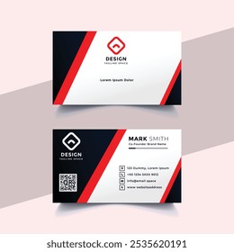 Modern and simple business card design Modern presentation card with company logo Vector business card template Visiting card for business  persona Vector  design