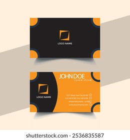 Modern and simple business card design Modern presentation card with company logo Vector business card template Visiting card for business